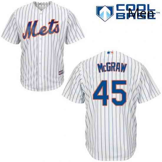 Mens Majestic New York Mets 45 Tug McGraw Replica White Home Cool Base MLB Jersey